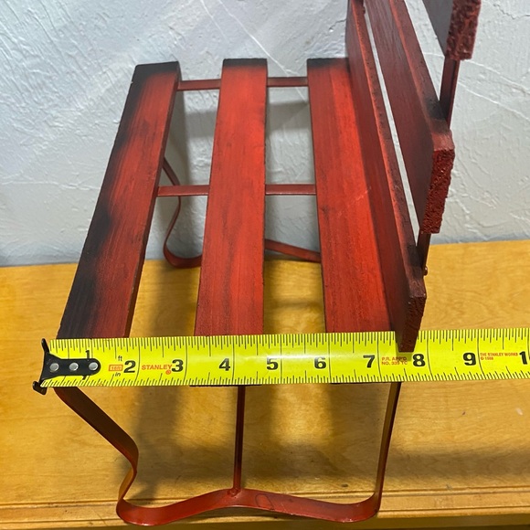 Decorative Red Wooden Doll-Size Bench - Picture 8 of 9